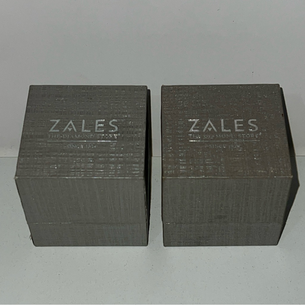 2 Zales The Diamond Store Silver Ring Jewelry Presentation Box Empty